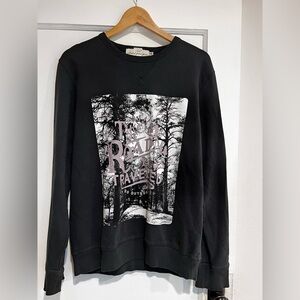 H&M Black Graphic Crewneck Sweater
